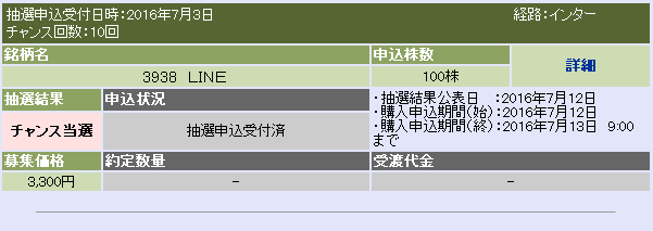 line当選1
